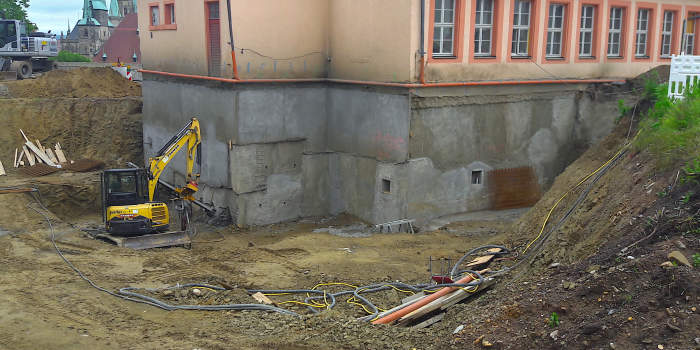 Anspruchsvolle Bauarbeiten am Kommandantenhaus