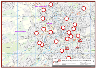 Kartendarstellung mit Baustellensymbolen