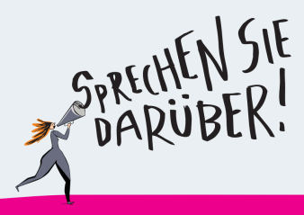 Grafik: Postkarte: Sprechen Sie darüber! © Stadtverwaltung Erfurt Text: Sprechen Sie darüber!