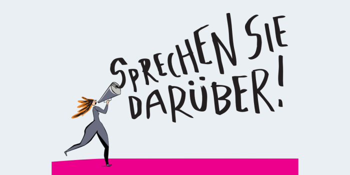 Grafik: Postkarte: Sprechen Sie darüber! © Stadtverwaltung Erfurt Text: Sprechen Sie darüber!