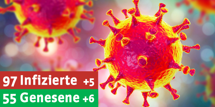 Foto: Aktueller Stand zu den Infektionszahlen © Kateryna Kon/123rf Eine Grafik, modellhaft einen Virus zeigt.