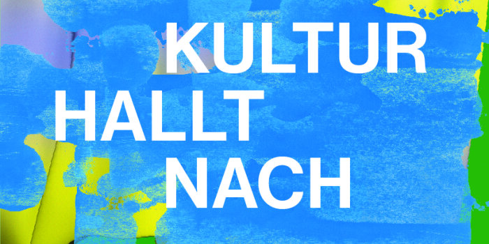 Foto: Kulturelles Jahresthema 2022 © Stadtverwaltung Erfurt / Studio Well eine Grafik mit dem Schriftzug "Kultur hallt nach"