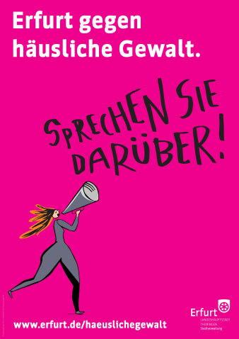 Plakat "Sprechen Sie darüber!" - Erfurt gegen häusliche Gewalt
