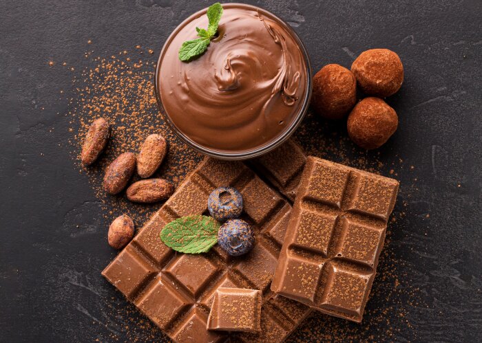 Ein Blick auf Schokolade und Kakao 