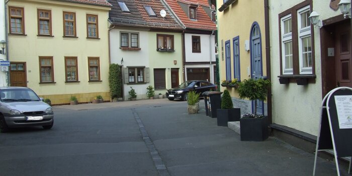 Weiße Gasse im Andreasviertel vor den Bauarbeiten.