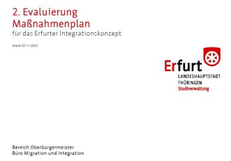 2. Evaluierung  Maßnahmenplan  für das Erfurter Integrationskonzept, Deckblatt