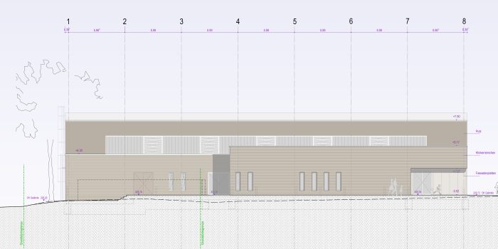 Die Grafik einer neuen Turnhalle