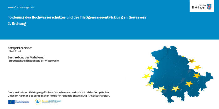 Informationtafel zur Projektförderung durch die EU