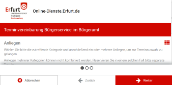 Screenshot einer Webseite