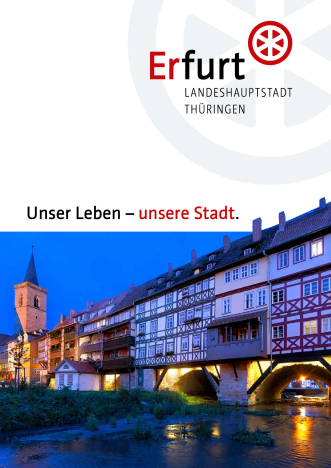Broschüre über Erfurt auf Deutsch.