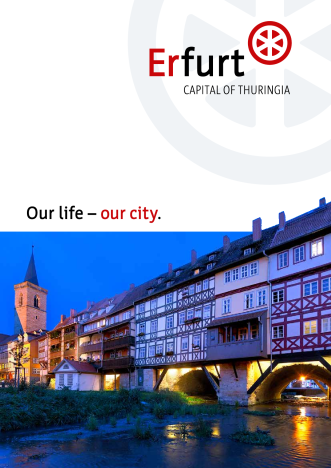 Broschüre über Erfurt auf Deutsch und Englisch.