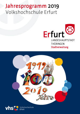 Titelseite: VHS Jahersprogramm 2019 Titel und grafisches Bild