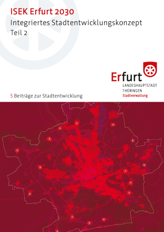 Titeltext und Karte der Stadt Erfurt