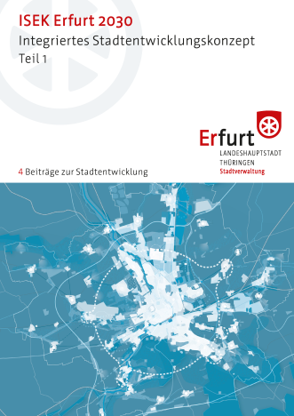 Titeltext und Karte der Stadt Erfurt