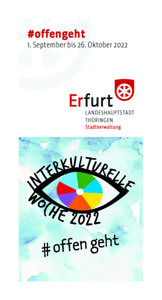 Flyer mit dem Programm zur Interkulturellen Woche 2022 in der Stadt Erfurt