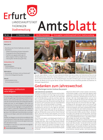 Bildliche Darstellung des Amtsblattes mit einer Fotokollage von Erfurter Ansichten