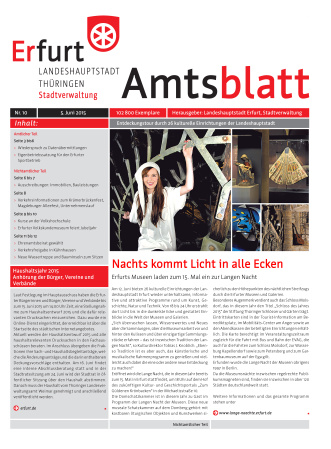 Amtsblatt Nr. 10 vom 05.06.2015 Bildliche Darstellung des Amtsblattes mit einer Fotokollage aus Museumsbildern
