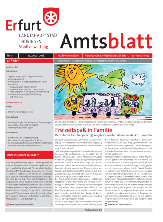 Bildliche Darstellung des Amtsblattes mit ein Titelbild vom Familienpass.