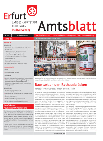 Bildliche Darstellung des Amtsblattes mit einer Fotokollage von der Baustelle Rathausbrücken