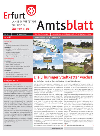 Bildliche Darstellung des Amtsblattes mit einer Fotokollage vom Radweg Azmannsdorf