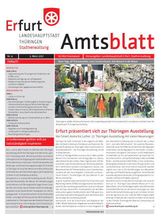 Bildliche Darstellung des Amtsblattes mit einer Fotokollage der Thüringenausstellung