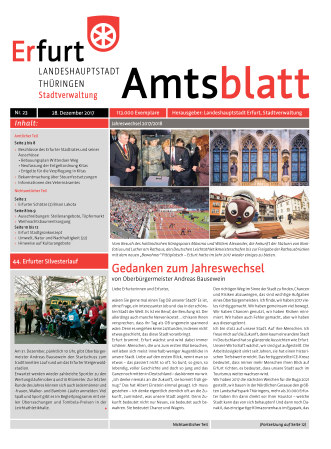 Amtsblatt Nr. 23 vom 28.12.2017 Bildliche Darstellung des Amtsblattes mit einer Fotokollage einiger Höhepunkte im Jahr 2017
