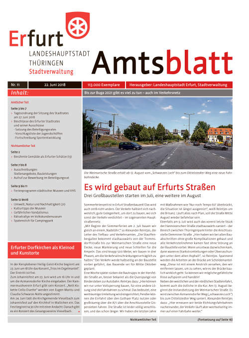 Amtsblatt Nr. 11 vom 22.06.2018