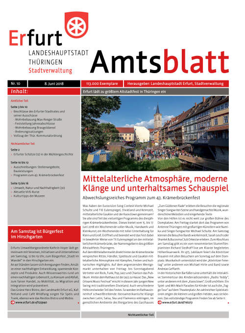 Amtsblatt Nr. 10 vom 08.06.2018