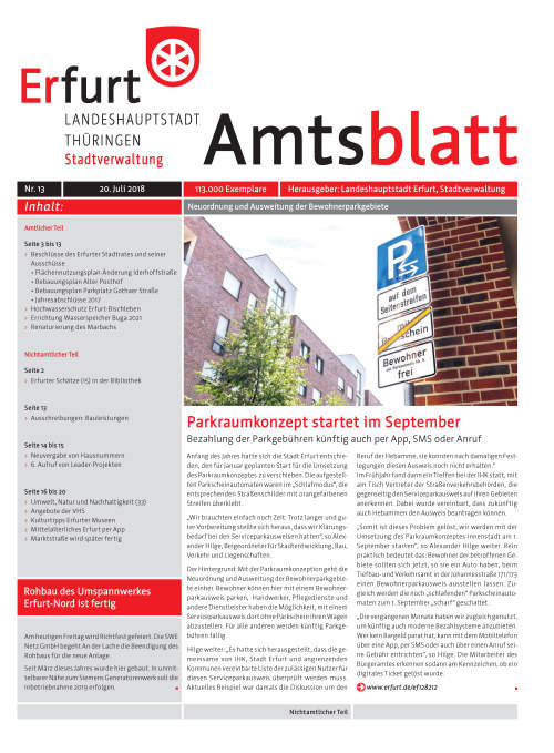 Amtsblatt Nr. 13 vom 20.07.2018