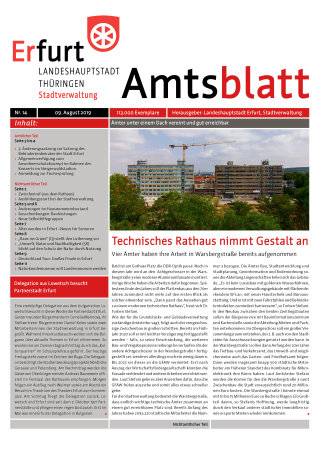 Titeltext Amtsblatt und Themenfoto Hochhäuser mit Kran