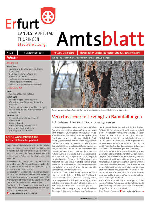 Amtsblatt Nr. 23 vom 13.12.2019