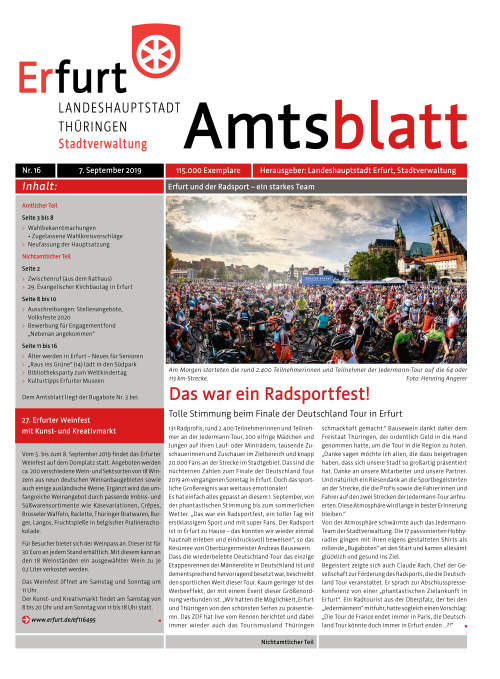 Amtsblatt Nr. 16 vom 07.09.2019