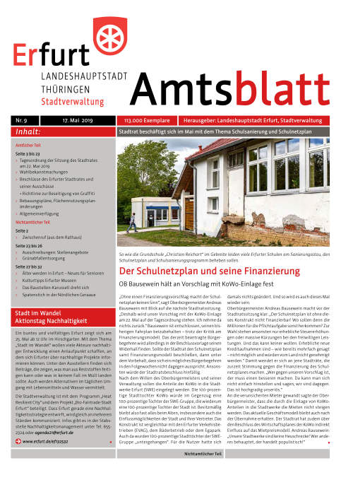 Amtsblatt Nr. 9 vom 17.05.2019