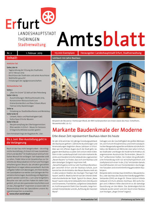 Amtsblatt Nr. 2 vom 01.02.2019