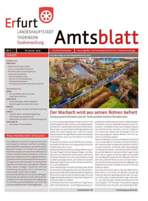 Amtsblatt Nr. 1 vom 18.01.2019