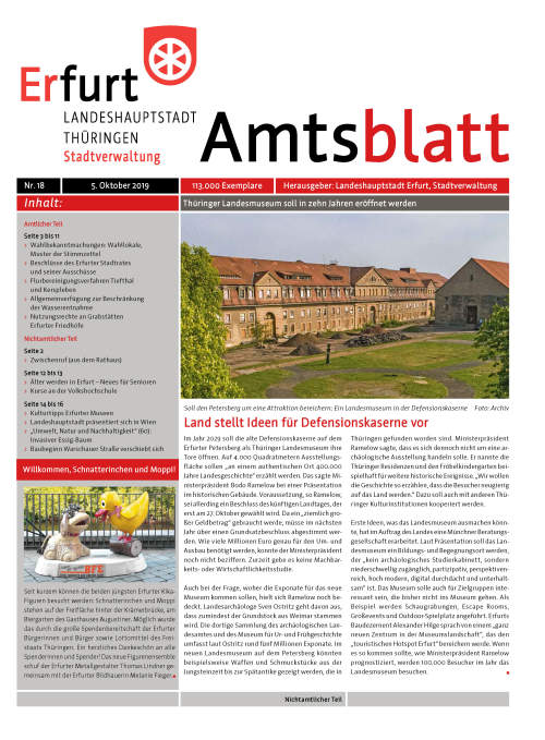 Amtsblatt Nr. 18 vom 05.10.2019