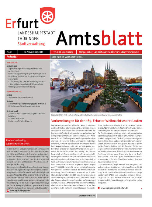 Amtsblatt Nr. 21 vom 15.11.2019