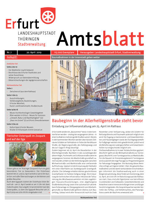 Amtsblatt Nr. 7 vom 20.04.2019