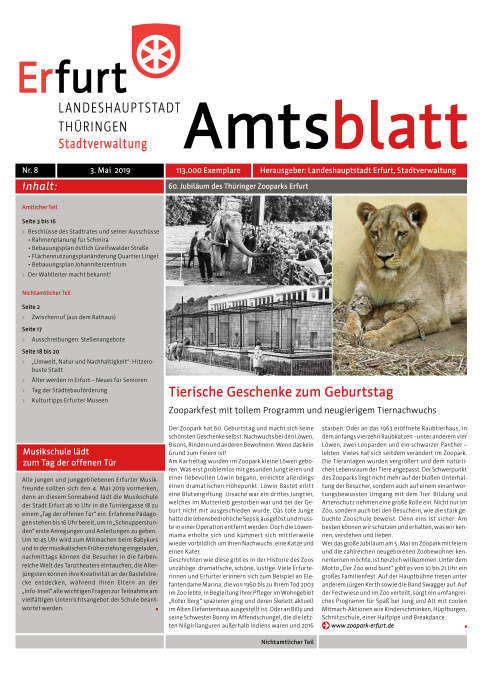 Amtsblatt Nr. 8 vom 03.05.2019