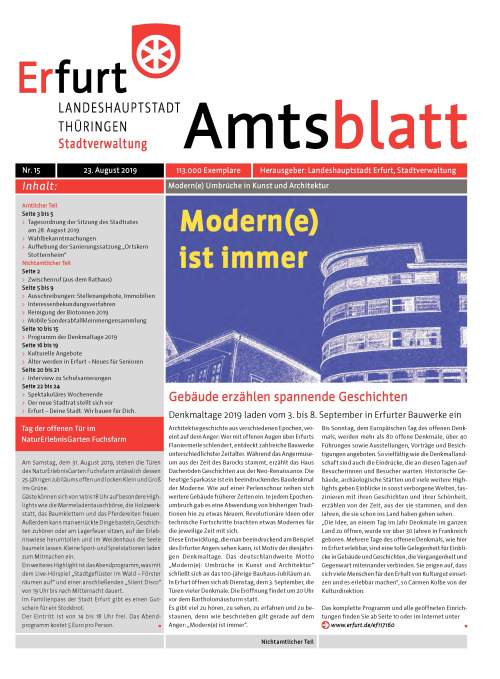 Amtsblatt Nr. 15 vom 23.08.2019