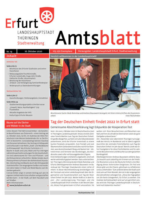 Amtsblatt Nr. 19 vom 16.10.2020