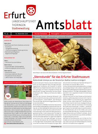 Amtsblatt Nr. 23 vom 10.12.2021 Titelbild Amtsblatt mit einem Foto einem Schleifenband