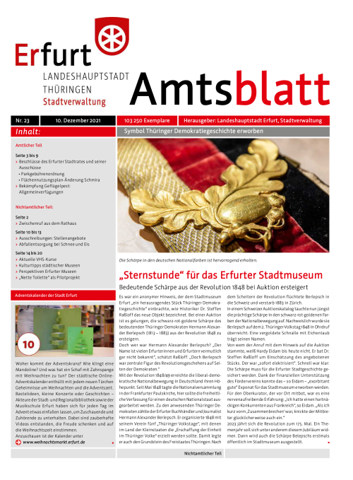 Amtsblatt Nr. 23 vom 10.12.2021