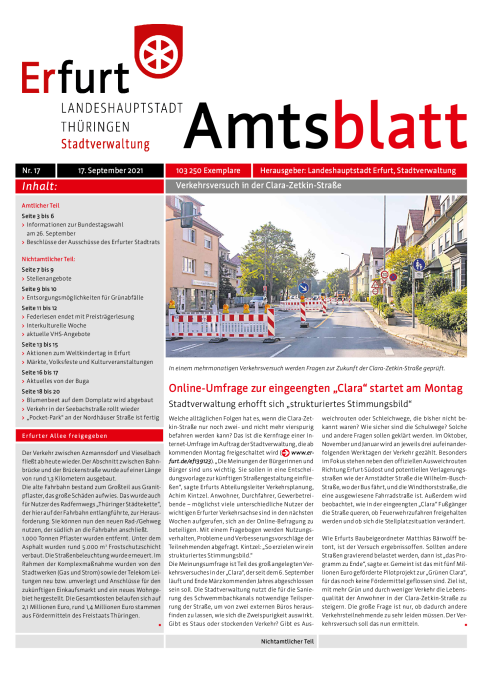 Amtsblatt Nr. 17 vom 17.09.2021