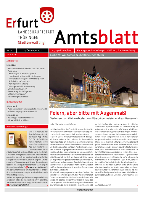 Amtsblatt Nr. 24 vom 24.12.2021