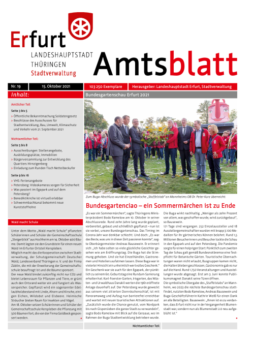 Amtsblatt Nr. 19 vom 15.10.2021