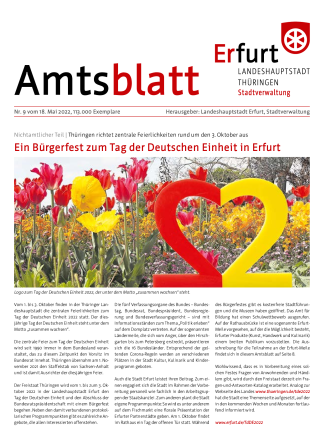 Titelseite mit Blumenfoto und "22" in zwei Ziffern, eine rot als gespielgelte 2 und die andere gelb