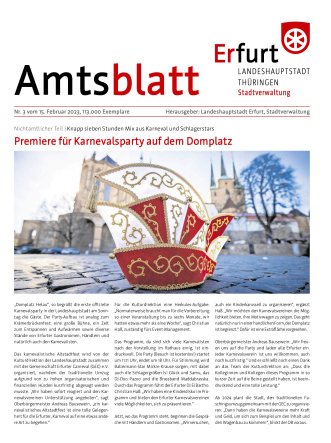 Bildliche Darstellung des Erfurter Amtsblatts