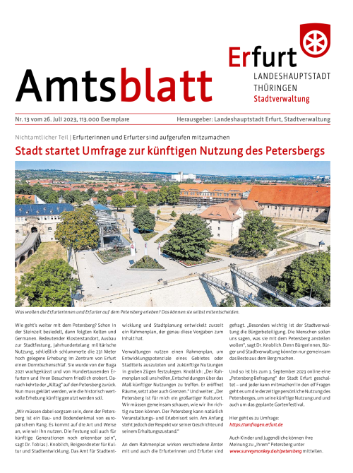 Amtsblatt Nr. 13 vom 26.07.2023