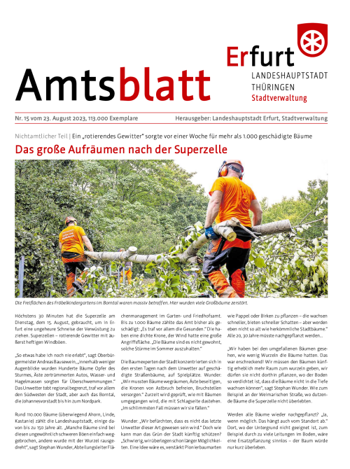 Amtsblatt Nr. 15 vom 23.08.2023